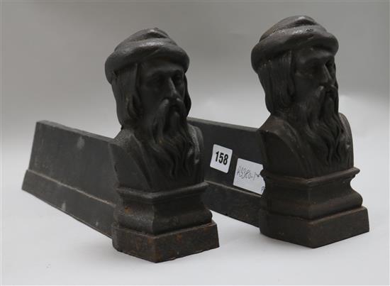 A pair of 19th century French cast iron chenet